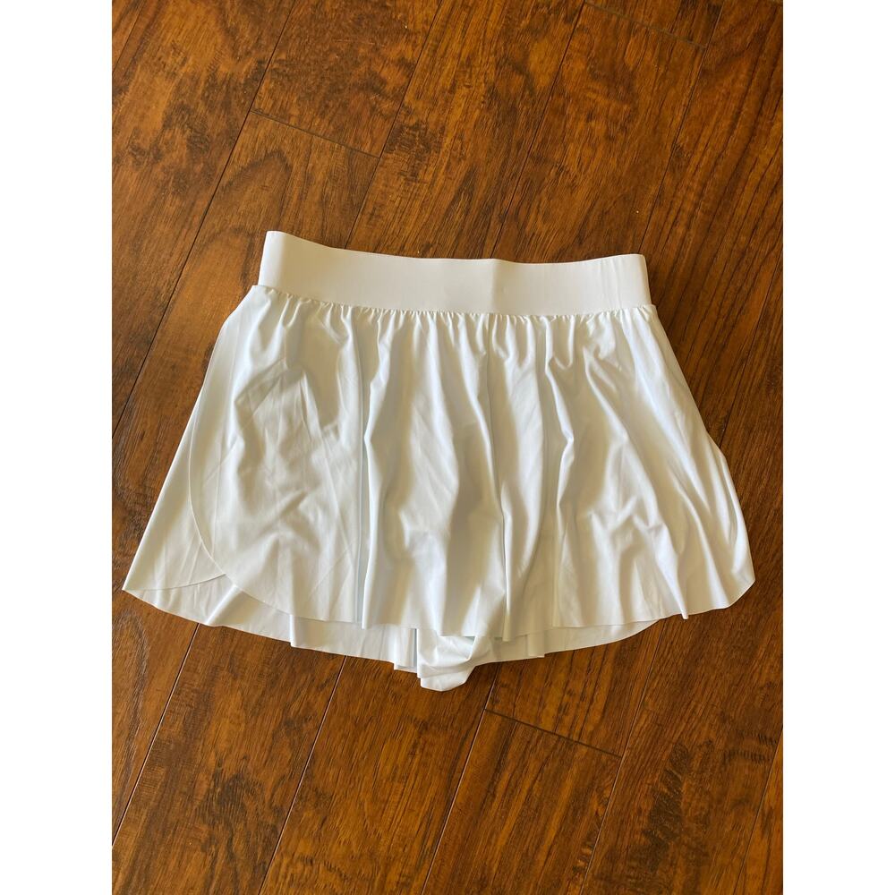 LUOGONGZI FLOWY SKORT White Athletic Tennis Skirt Womens M NWT